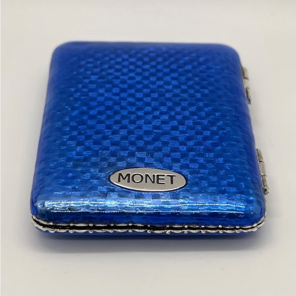 A Compact CZ Embedded Silver Gilt Monet Signed Hinged Dual Picture Frame - Picture 8 of 9